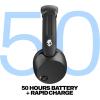 imageSkullcandy Icon 180 Wireless OnEar Bluetooth Headphones Up to 50 Hours Battery Lightweight and Travel Ready Secure Fit Sweat and Water Resistant Microphone iPhone Android  BoneTrue Black